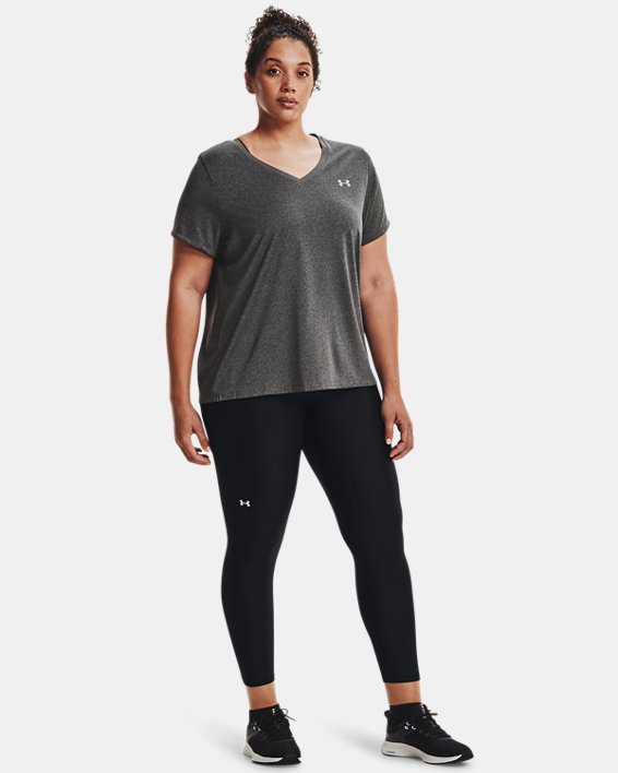 T-shirt à col V et manches courtes UA Tech™ pour femme, Gray, pdpMainDesktop image number 4